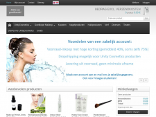 Screenshot van de website van Makeup Groothandel